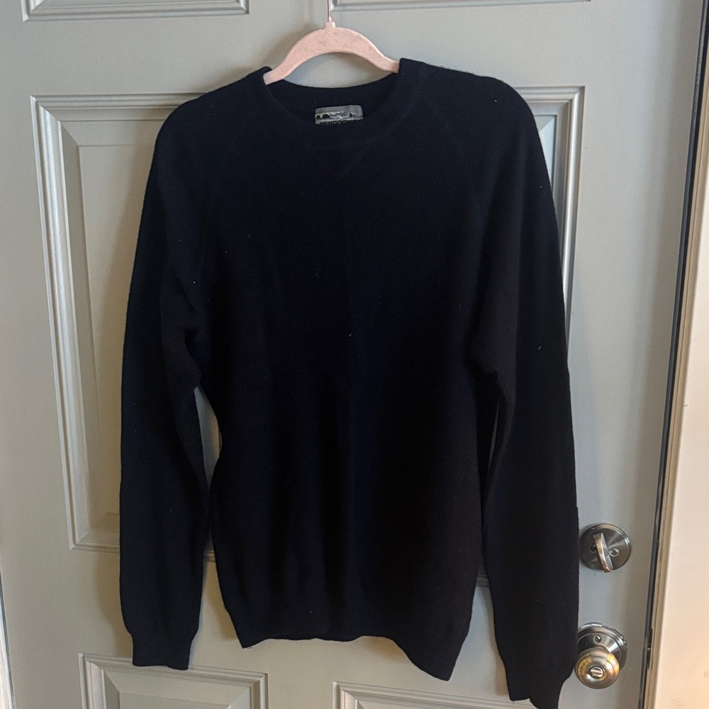 Mendocino Classic Blue Black Crewneck Sweater